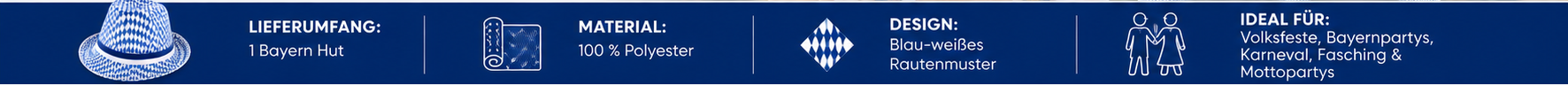 Herr tr&auml;gt den Bayern Hut mit blau-wei&szlig;em Rautenmuster